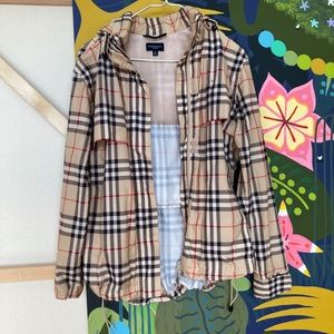 Zip Burberry Nova Plaid All Over Print Windbreaker